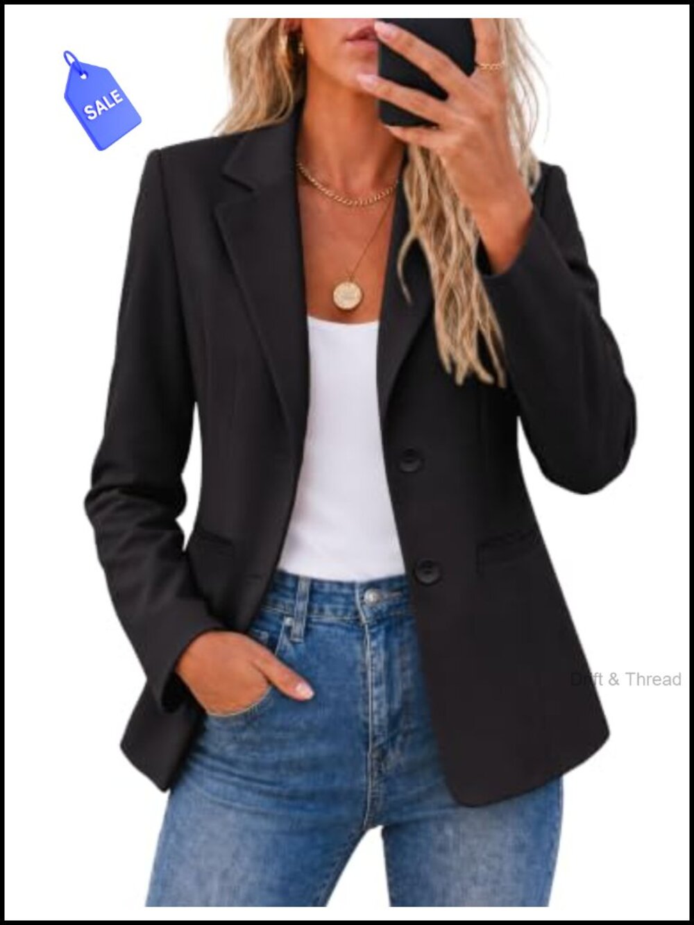 Women's Blazer Business Casual Long Sleeve Open Front Suit Jacket Slim Fit
